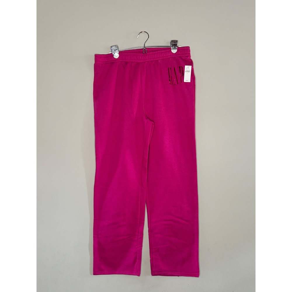 GAP Pink‎ Fleece Sweatpants Relaxed Straight Leg Lounge NWT Women L